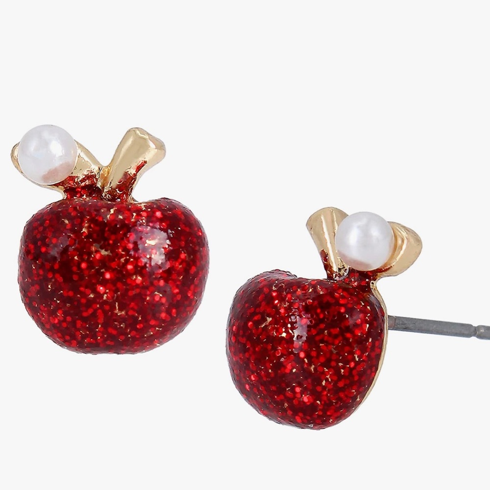 New Betsey Johnson Apple Stud Earrings